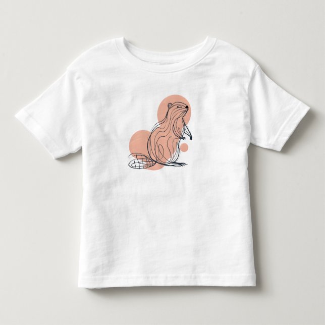 Eleganter Rosa Biber für Kinder | Premium Minimali Kleinkind T-shirt (Vorderseite)