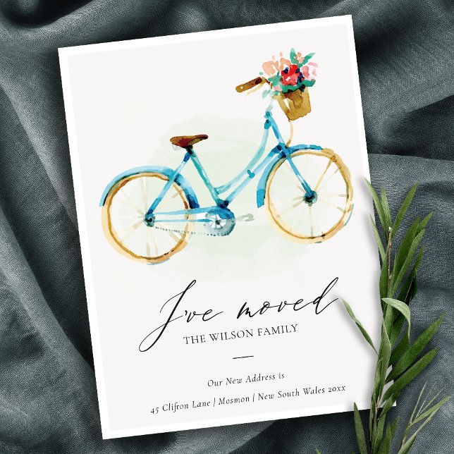 Eleganter rosa, blau-gelber Blumenkreislauf I bewe Postkarte (Von Creator hochgeladen)