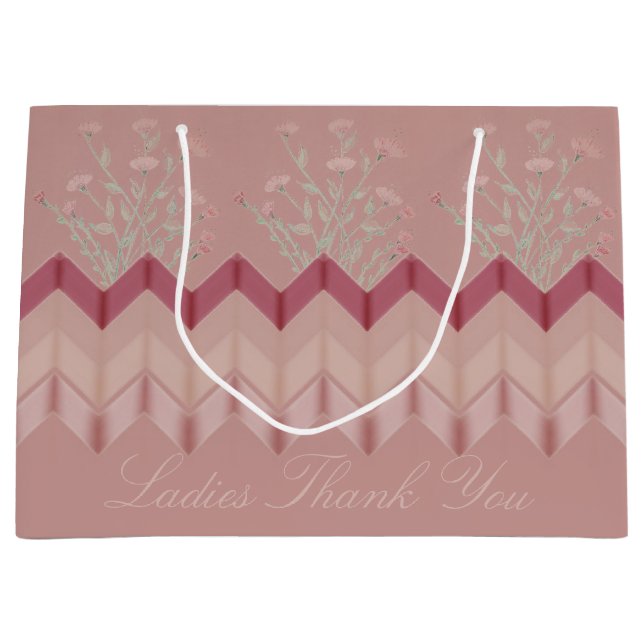 Eleganter rosa Blumendesigner Große Geschenktüte (Vorderseite)