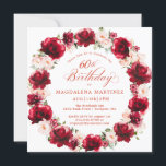 Eleganter Rosa Blumenreath 60. Geburtstag Einladung<br><div class="desc">Schöne Aquarellbäder und rosafarbene rote Rosen schaffen einen eleganten Kranz, um diese 60. Geburtstagseinladung zu dekorieren. Die Kalligraphie fügt eine besondere Touch hinzu. Diese Einladung zum Geburtstag ist sowohl in traditioneller als auch in herunterladbarer Version erhältlich. Es ist Teil der Rote Rose und Pink Peony Kollektion. Es lasse Ihnen, ein...</div>