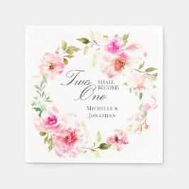 Eleganter rosa Blumenreath Inspiration Hochzeit Serviette