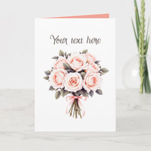 Eleganter rosa Blumenstrauß anpassbar Karte