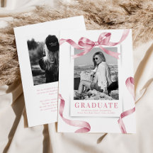 Eleganter Rosa Bow Foto Abschluss