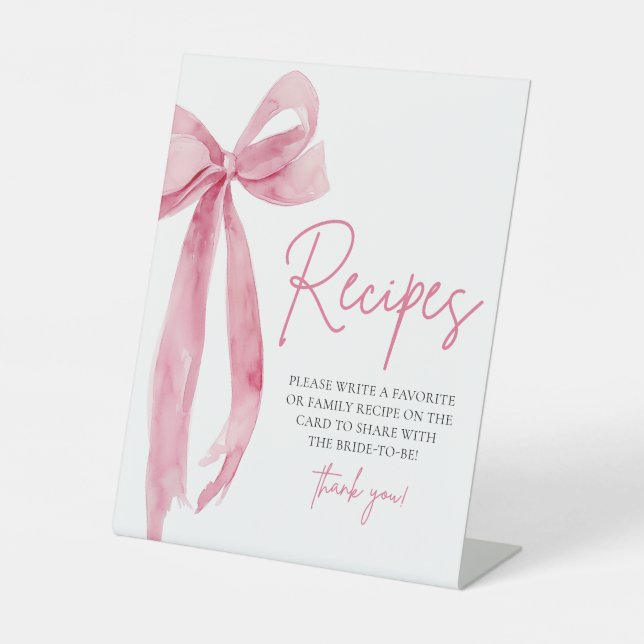 Eleganter rosa Bow Sie bindet die Art der Rezepte Sockelschild (Vorderseite)