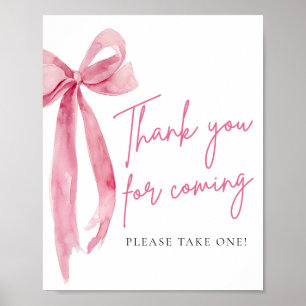 Eleganter Rosa Bow Vielen Dank für Ihr Interesse a Poster