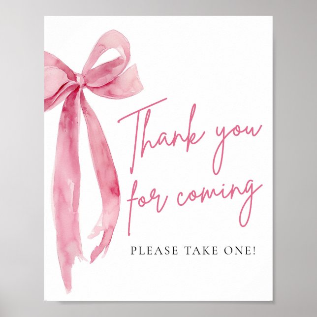 Eleganter Rosa Bow Vielen Dank für Ihr Interesse a Poster (Vorne)