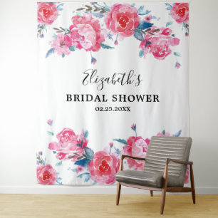 Eleganter Rosa Brautparty Foto Hintergrund Wandteppich
