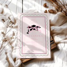 Eleganter rosa Coquette Bow Abschluss