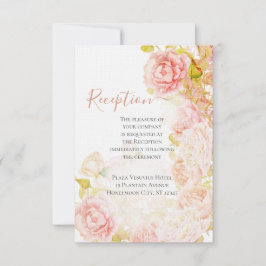 Eleganter Rosa Coral Secret Rose Garden Wedding In Einladung