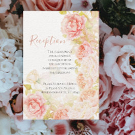 Eleganter Rosa Coral Secret Rose Garden Wedding In Einladung
