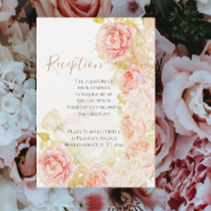 Eleganter Rosa Coral Secret Rose Garden Wedding In Einladung