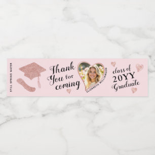 Eleganter rosa Custom Foto Abschluss Vielen Dank