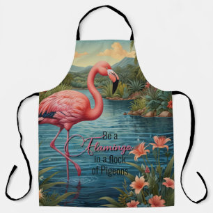 Eleganter rosa Flamingo tropisches Paradies Lagune Schürze