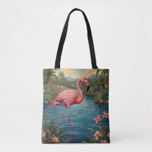 Eleganter rosa Flamingo tropisches Paradies Tasche