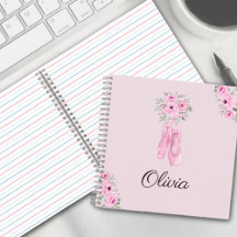 Eleganter rosa Floral Ballerina Personalisierter N