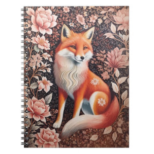 Eleganter rosa floraler Fuchs, inspiriert von Will Notizblock