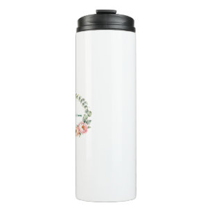 Eleganter rosa floraler Wasserfarbenkranz personal Thermosbecher