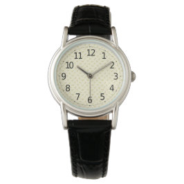 Eleganter rosa, florales Muster Gelber Hintergrund Armbanduhr