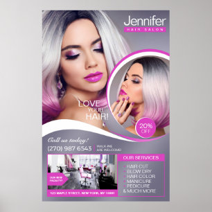Eleganter rosa Friseur, Schönheitssalon - Poster