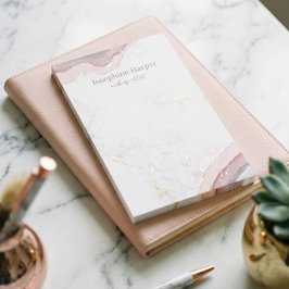 Eleganter Rosa Geode Gold Glitzer Marmoratine Post-it Klebezettel