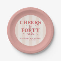 Eleganter rosa gestreifter Cheers bis 40 Jahre Geb
