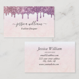 Eleganter Rosa Glitzer Agate Moderner Stil Visitenkarte
