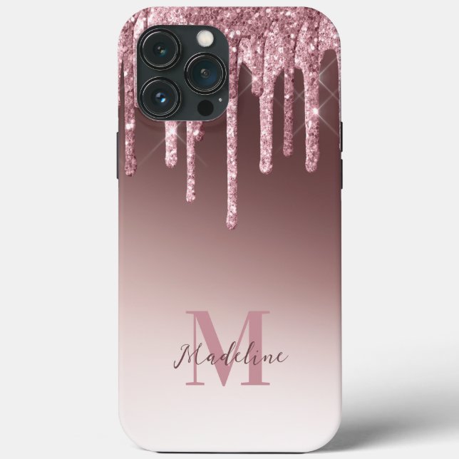 Eleganter Rosa-Glitzer Case-Mate iPhone Hülle (Rückseite)