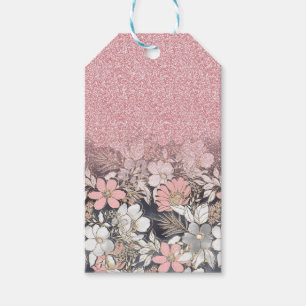 Eleganter Rosa Glitzer Geschenkanhänger