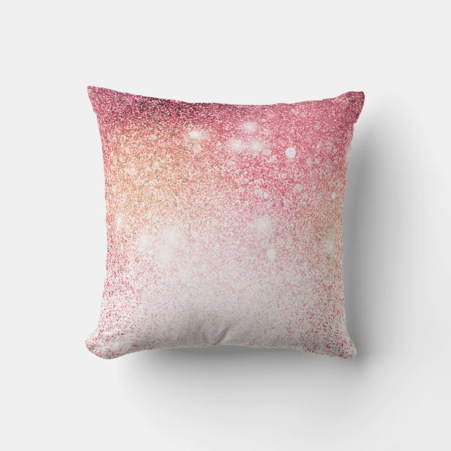 Eleganter rosa Glitzer Kissen (Vorderseite)