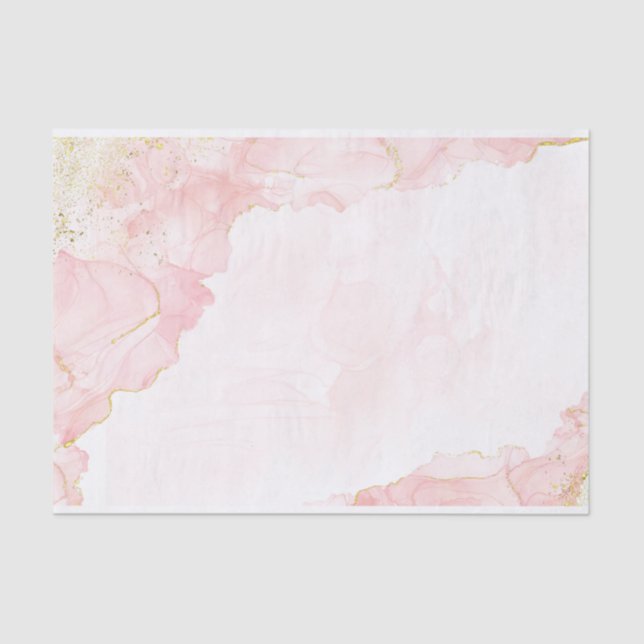 Eleganter Rosa-Glitzer-Marmor Seidenpapier (Vorderseite)