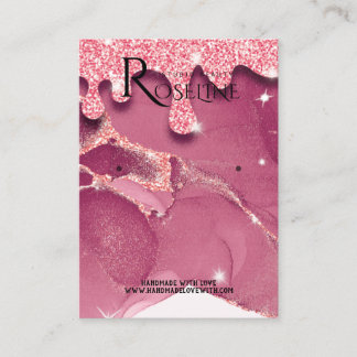 Eleganter, rosa Glitzer mit Aquarellfarbe Visitenkarte