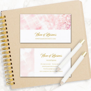 Eleganter Rosa Glitzer Sparkle Bokeh Goldenes Skri Visitenkarte