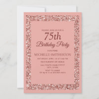 Eleganter Rosa Glitzer Sparkle Frauen 75. Geburtst