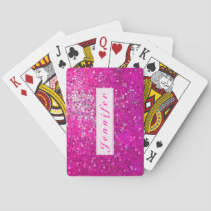 Eleganter rosa Glitzer und Glitzern Spielkarten