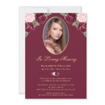 Eleganter Rosa-Gold-Foto-Gedenkservice