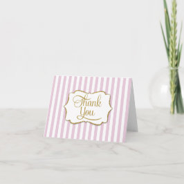 Eleganter rosa goldener Streifen Vielen Dank Dankeskarte