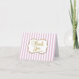 Eleganter rosa goldener Streifen Vielen Dank Dankeskarte