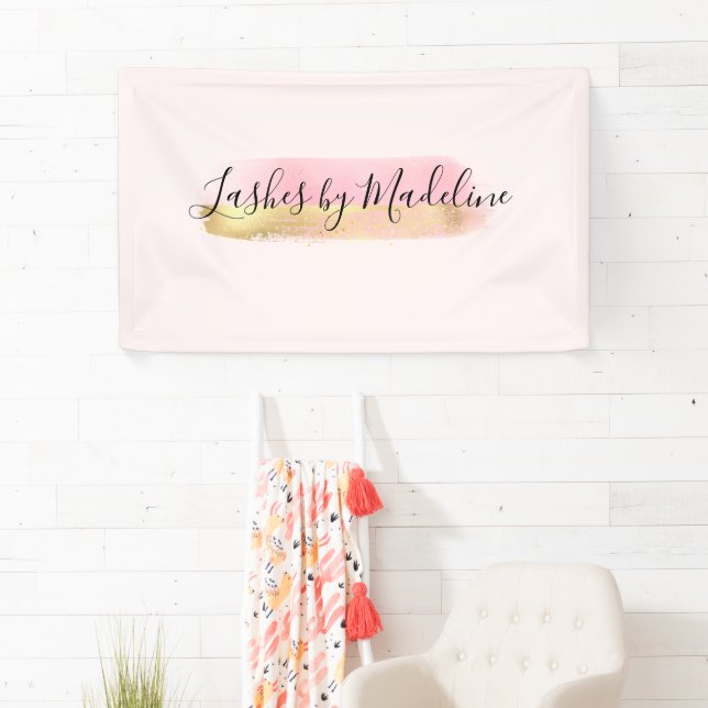 Eleganter rosa Goldmakeup Schönheitssalon Banner (Insitu)