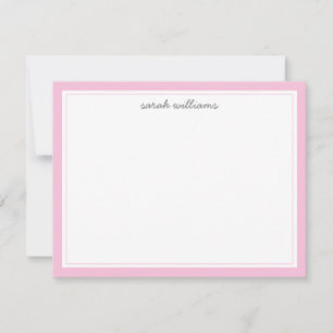 Eleganter Rosa-Grenz-Minimal Mitteilungskarte