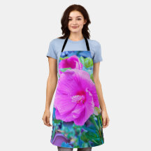 Eleganter rosa Hibiskus mit Wavy Blue Foliage