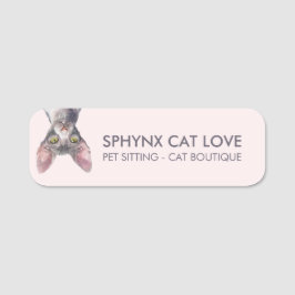 Eleganter rosa kanadischer Sphynx Cat Namensschild