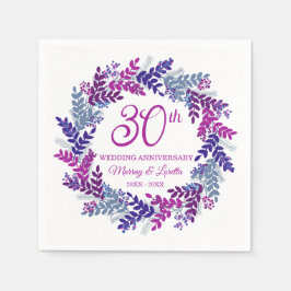 Eleganter rosa Kraut 30. Hochzeitstag Serviette
