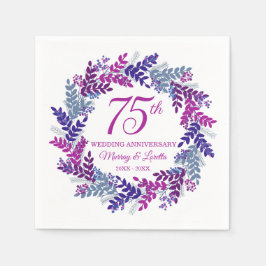 Eleganter rosa Kraut 75-jähriges Bestehen Serviette