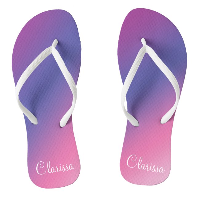 eleganter rosa lila-blauer Farbverlauf Flip Flops (Fußbett)