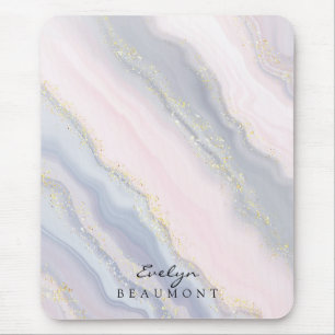 Eleganter, rosa Lila Pastellmarmor individuell anp Mousepad