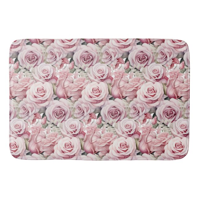 Eleganter rosa Maximalist Bath Mat Badematte (Vorderseite)