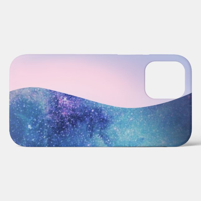 Eleganter rosa Moderner Gradient Galaxie Glitzer S Case-Mate iPhone Hülle (Rückseite (Horizontal))