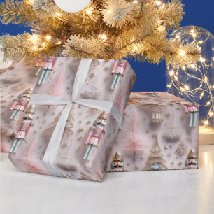Eleganter rosa Nussknacker  Geschenkpapier