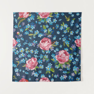 Eleganter rosa Peonies Retro Hintergrund Wandteppich