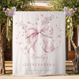 Eleganter Rosa Perlen Perlen Quinceanera Geburtsta Wandteppich